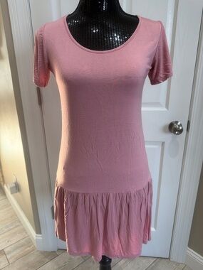 POL Pink Short Sleeve Mini Dress
